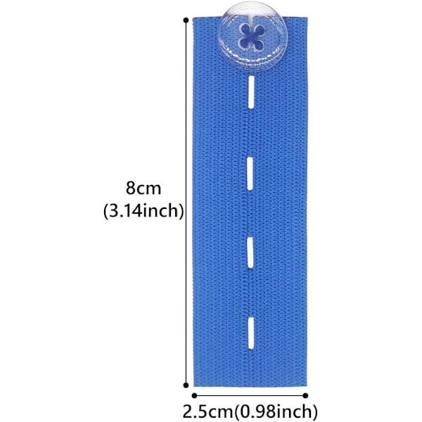 6 st elastiska midjevidgare Justerbar midjevidgare Knappförlängare för jeansbyxor byxor (6PCS-A)