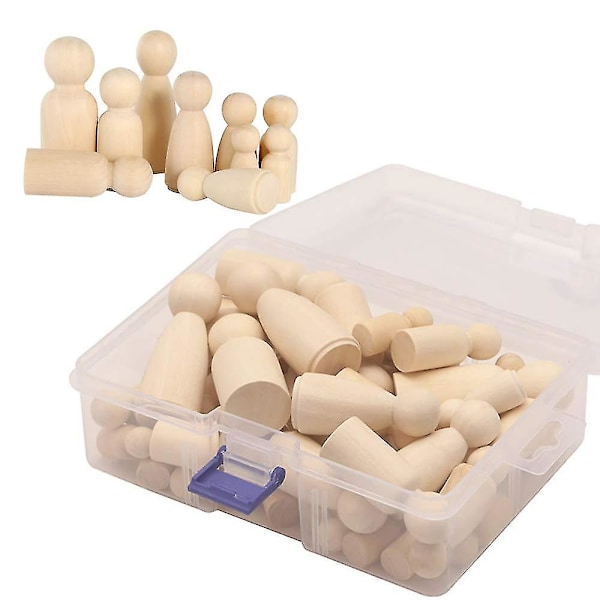 Träfigurer, 50 st DIY träfigurer marionetter, humanoid marionett barns leksaker manliga och kvinnliga marionett leksaker hantverk konst & hantverk, 4 storlekar