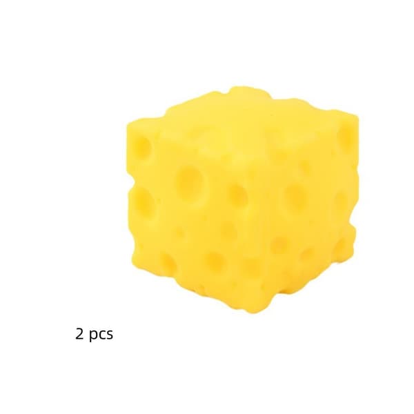 2 stk. Ost Squishy Sensorisk Legetøj, Gul Ost Blød Klemme Fidget til Stresslindring, 5 cm
