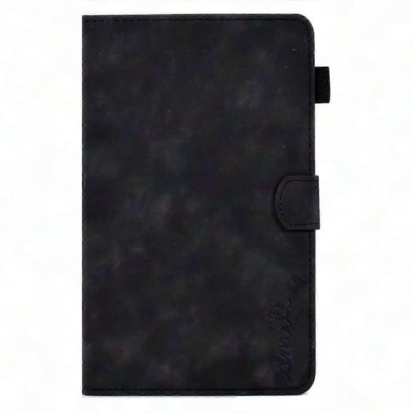 Kindle Fire 7 2019/2017/2015 Præget Smil Flip Læder Etui til Tablet Black