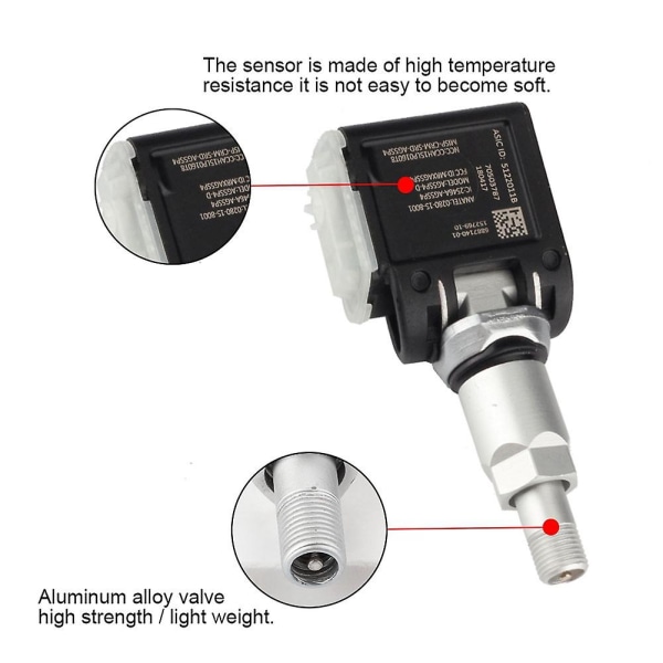 36106887147 A0009052102 4 stk. Tpms Dæktryksensor Til E-klasse W213 X7 Suv 433 Mhz