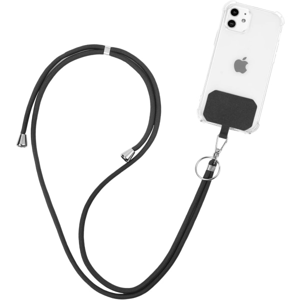 Telefonhalsrem, universal för mobiltelefonhalsband, kompatibel med de flesta smartphones för hals- och handledsband, med nyckelring och lapp