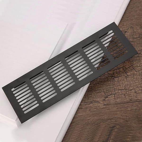 Aluminium dörrventilationsgaller Rektangulär luftventilationsavgasventil Insektskydd för husbilsköksskåp, skoställ, låda, etc.