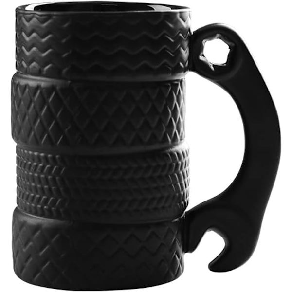 Kreativ dekkformet keramisk krus Keramisk hjul kaffekrus Drikkekrus Kaffe kopp Drikkekrus 3D krus Gavekrus 500ML kapasitet