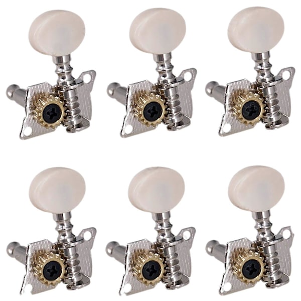 Stämmskruvar för Gitarr, 3R och 3L Stämskruvar med Precision Gitarrstämning Silver white head
