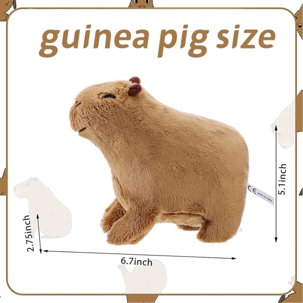 Capybara-pehmo-nukke,Simulaatio Capybara-pehmolelut,Paranna mielialaa,Capybara-lelu lapsille ja aikuisille (19cm)