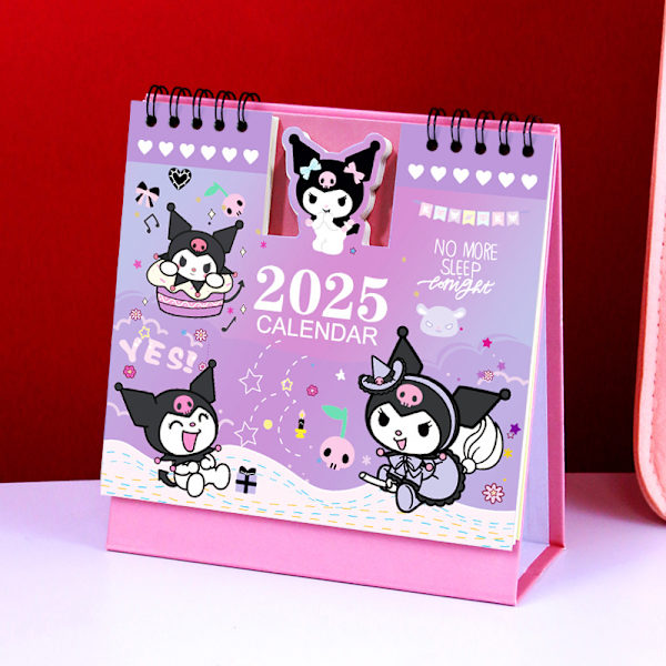 2025 Ny Tegneserie Skrivebords Kalender Skrivebords Ornamenter Søt Kalender Notatblokk Kuromi