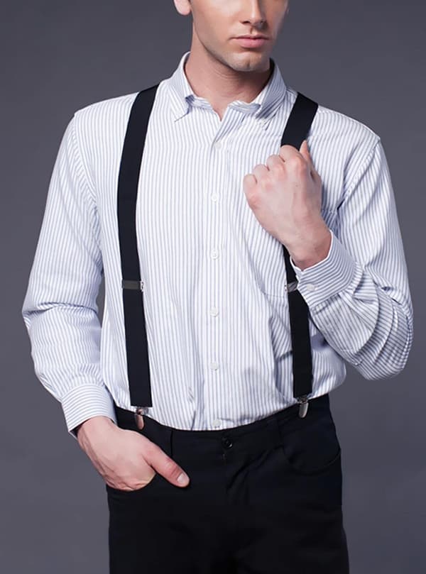 Men's Suspenders 5 cm Wide Adjustable Solid Straight Clip Loops