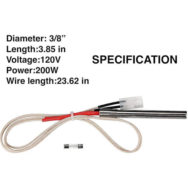 Erstatningssett for Hot Rod ignitor for Traeger trepelletsgrill
