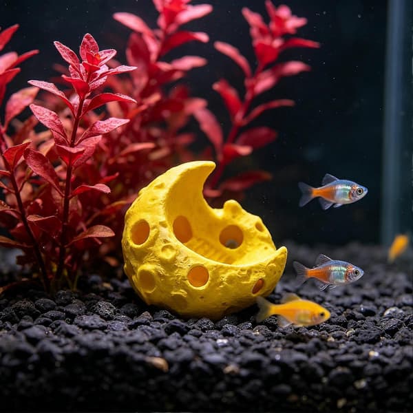 PLA Måne Gjemmested Hule – Flere Hull og Luktfri – for Små Fisk og Rekker – 3D Spiraldesign