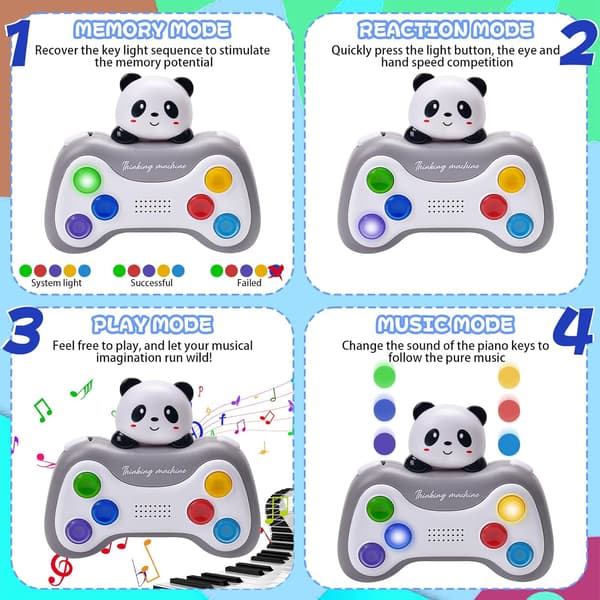 Pop Game Sensoriska Fidget-leksaker för barn, Pop It Game Light Up Fidget Toy Pattern Popping Game Quick Push Game Console Rolig Present