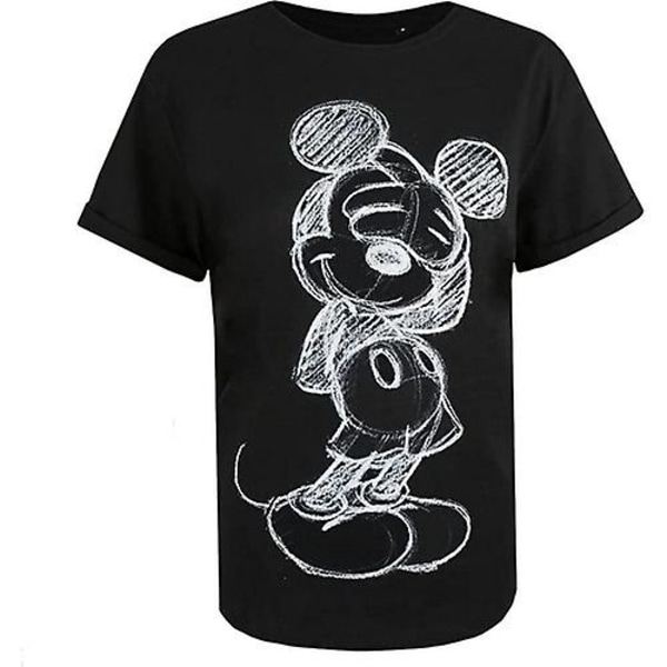 Disney T-shirt för blyg Musse Pigg för kvinnor/damer Black/White L
