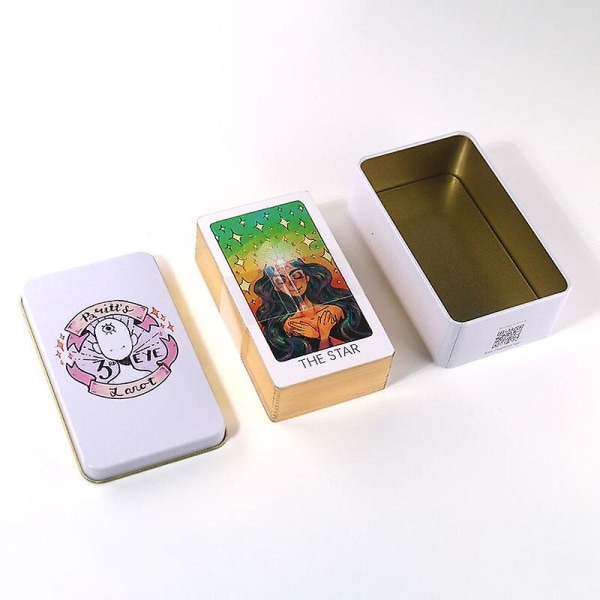 Jernboks 10x6.3cm Gullkant Britts Third Eye Tarot Kortspill Britts Iron