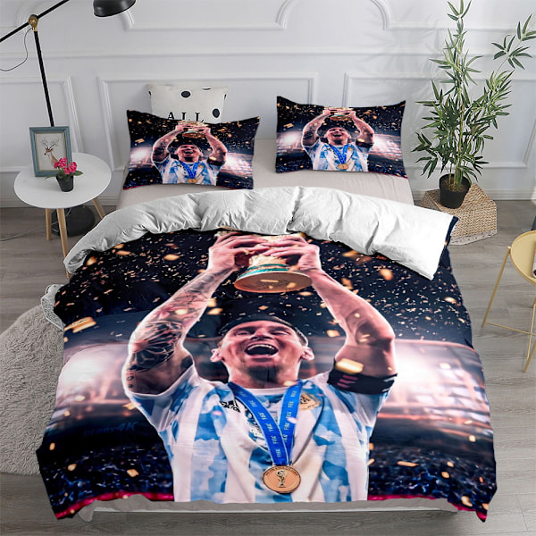 Fotbollsstjärnan Ronaldo, Messi, Mbappe digitaltryckt barnbäddset i tre delar