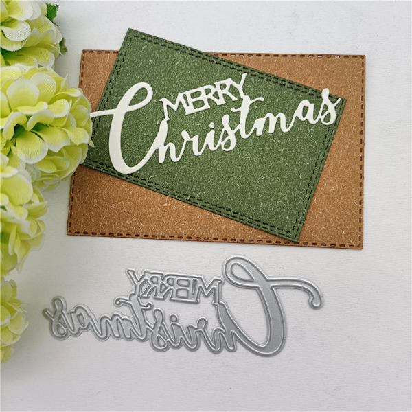 God Jul Brev Metall Skärmaskin DIY Scrapbooking Präglings Stencil