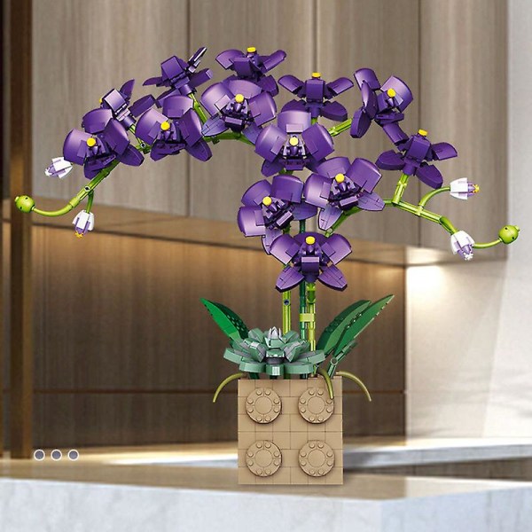 Orkidé Blommor Byggstenar | Block Construction Blommor | Vuxna blommor - Block - Without box 2678