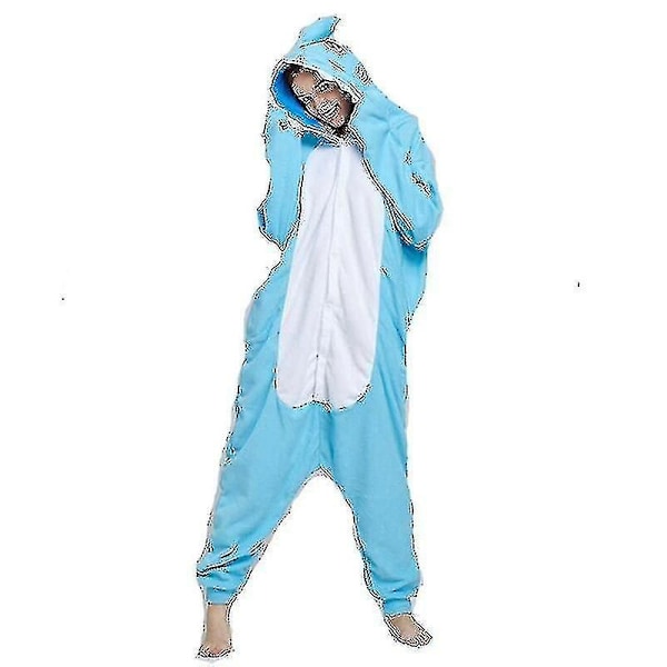 Tecknad Animation Gengar Onesie Pyjamas Förälder-barn Casual Hemmakläder-b light blue shark XL