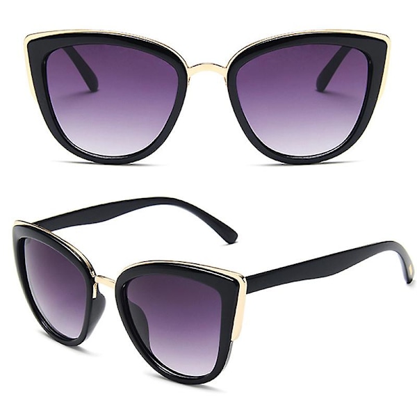 Kvinners Retro Cat Eye Solbriller Shades Oversized Store Briller Mote Briller A