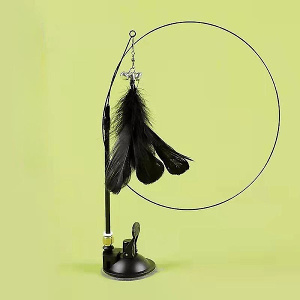Interaktiv kattleksak med fjäder, klockor och distanser - Ger mental och fysisk stimulering för katter Black Feather White Feather
