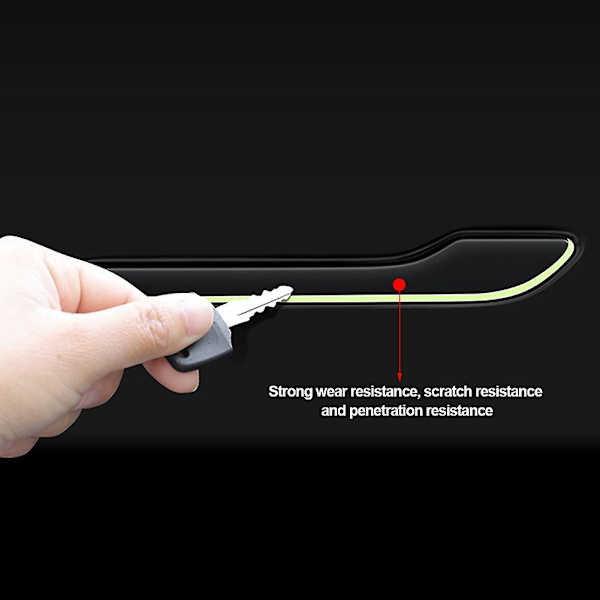 4 stk. Billadverksdekselbeskytterklistremerkehåndtaksett Auto Styling Tilbehør Til Tesla Model 3 Model Y 2022 Noctilucent Black
