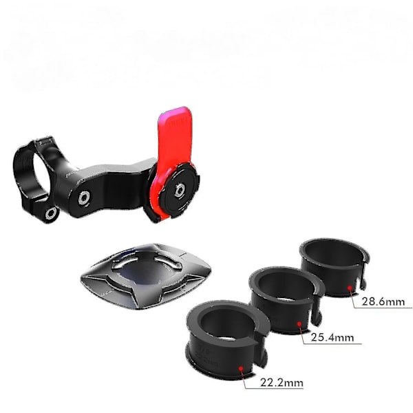 Quad Lock -yhteensopiva pyörän ja moottoripyörän puhelinteline ohjaustangon pidike black red black red