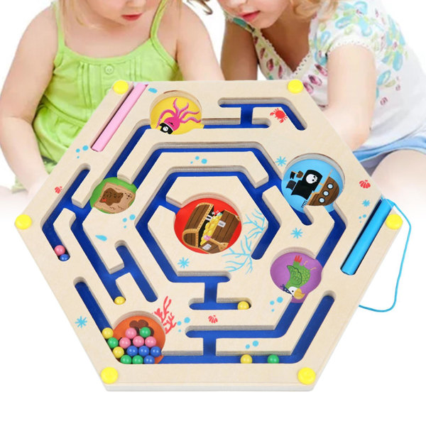 Magnetisk labyrint-pusselspel för pojke och flicka 3 4 5 och 6-åriga födelsedagsfest Favoritpresent