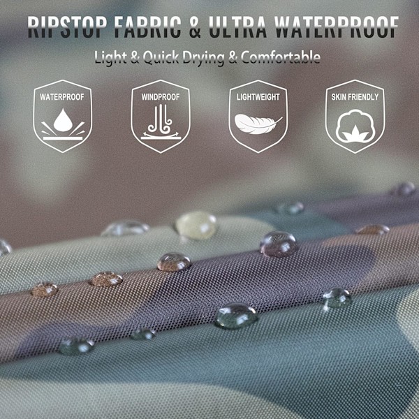 3 in 1 monikäyttöinen vedenpitävä poncho, kevyt ja nopeasti kuivuva, sadetakki miehille ja naisille, sadeponcho, naamioponcho