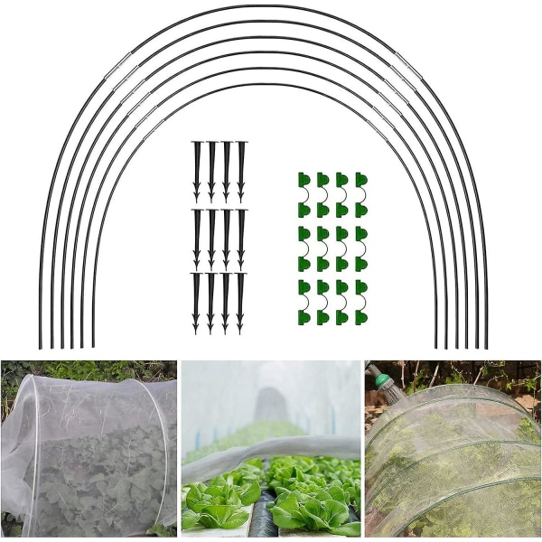 Växthusbågar för nät, växthusbågar växthusram, växthusram växthusbågar, gör-det-själv växthusbåge hus kit, polytunnel stödram för trädgård 18pcs (6 Pieces)