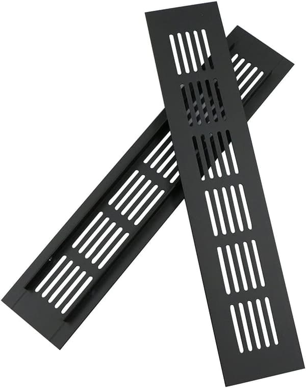 Aluminium dörrventilationsgaller Rektangulär luftventilationsavgasventil Insektskydd för husbilsköksskåp, skoställ, låda, etc.