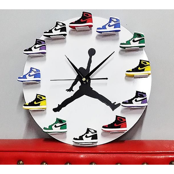 Aleko Aj Ur Basketball Tilbehør 3d Tre-dimensionelt Skoform Aj1-12 Generation Væg Ur Lille Aviator Sko Jordan Ur