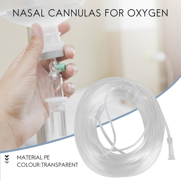 8M myk nese oksygenrør nese oksygenkanyle neserør Passende kompatibel oksygengenerator Transparent