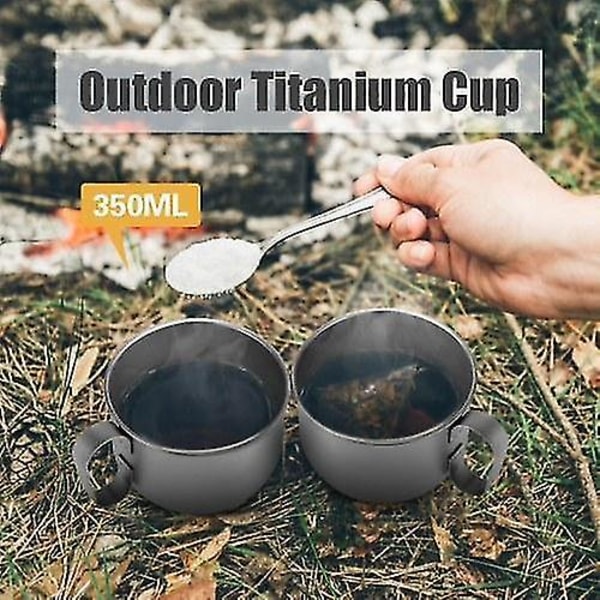 Camping køkkengrej spisestel 350 ml titanium kop super let krus bærbar kaffe øl juice mælk kop udendørs