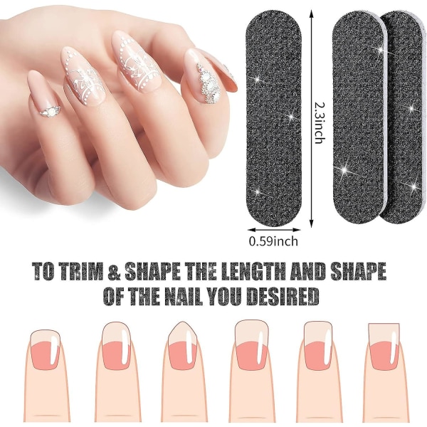 100 stk. neglefile dobbeltsidede sandpapirplader manicureværktøjer (stylish stil) Simple Style