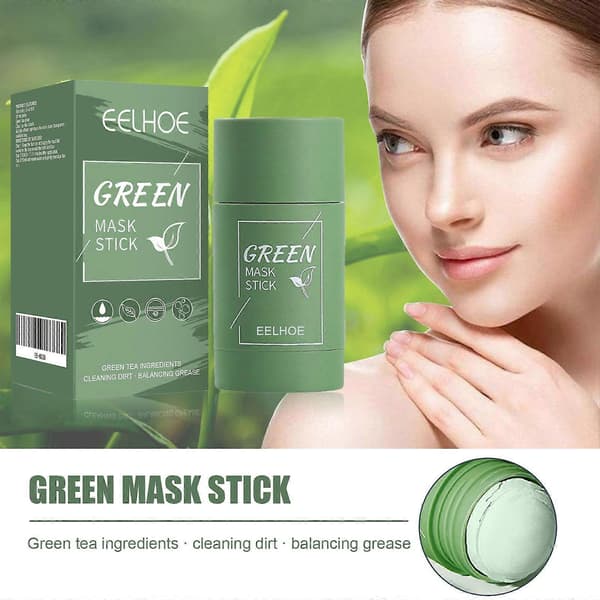 EELHOE Grønn Te Solid Maske, Dyprensende Hydrerende Maskepinne Pore-reduserende Paste Maskepinne 1PCS