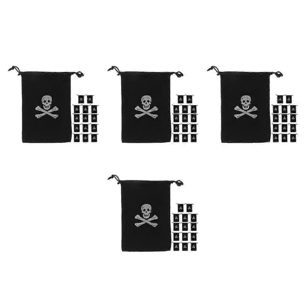 Halloween Piratposer Snøre Polyester Slikpose til Opbevaring 4 Stk.