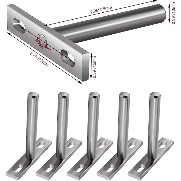 6 delar metallfästen för flytande hylla, 3 tums dolda fästen stöder flytande hylla dold fäste för väggfäste Shibaod