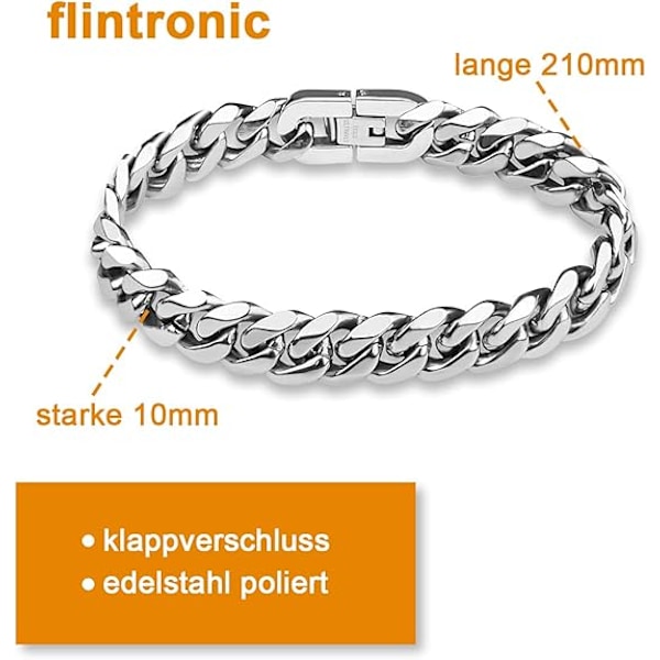 Herre Stærk Antik Cubansk Sølv Armbånd, Fashion Retro Titanium Stål Simpel Sekskantet Fladt Denim Armbånd