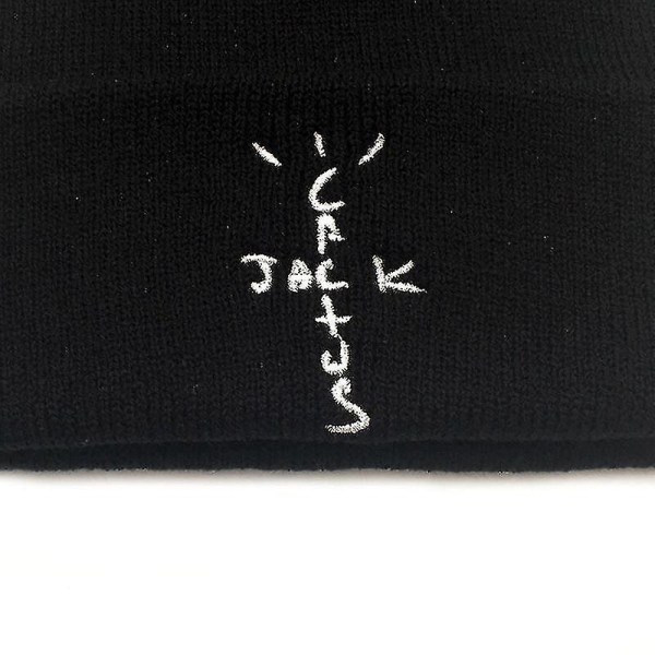 Cactus Jack Beanie Travis Scott Bomuldsbroderi Vinter Strikhue Skullies Hip Hop Strikhue Astroworld Gaver Coffee