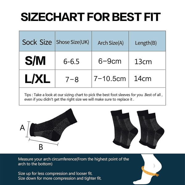 Nilkkatuki Kompressiosukat 2 Paria Plantar Fasciitis Sukat Kompressio Jalkaholkit Neuro Sukat Nilkkatuki white L XL