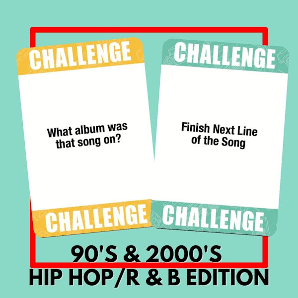 Lyrically Correct 90-luvun ja 2000-luvun hiphop- ja R&B-musiikin tietovisakorttipeli, monisukupolviset perhetapaamiset, aikuisten peli-ilta ja hauska tietovisa
