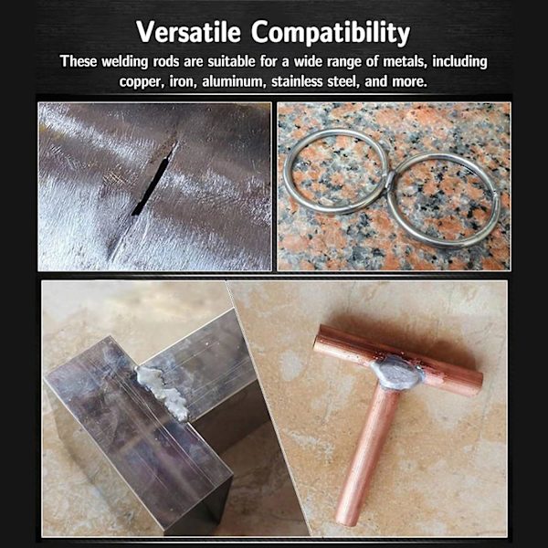 15 st universella svetsstavar, lågtemperaturflödeskärnsvetsstavar för nybörjare, för svetsning av legering/rostfritt stål/aluminium/koppar