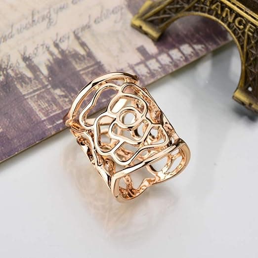 1 stk skjerfring hul rose skjerfring brosje bryllup elegant