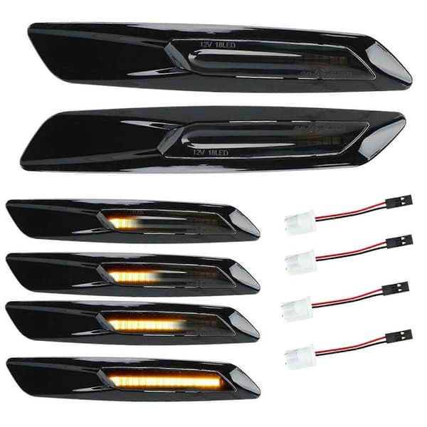 2 stk Blinklys LED Bil Dynamisk Sidemarkeringsblinklys Signallampe for- E60 E61 E81 E82 E