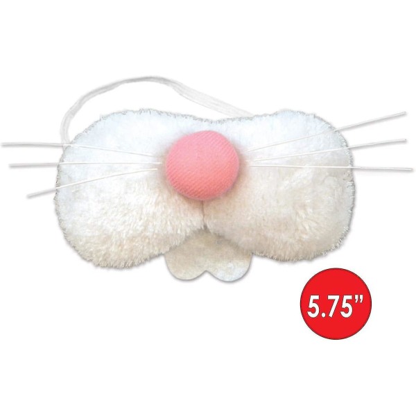 Plysjstoff Bunny Nose Påskefestutstyr, Halloween-kostymetilbehør, 5,75", hvit/rosa