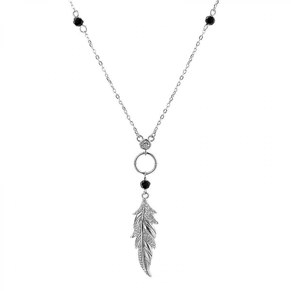 S925 Sterling Sølv Lucky Feather Love Heart halskæde til kvinder datter kæreste