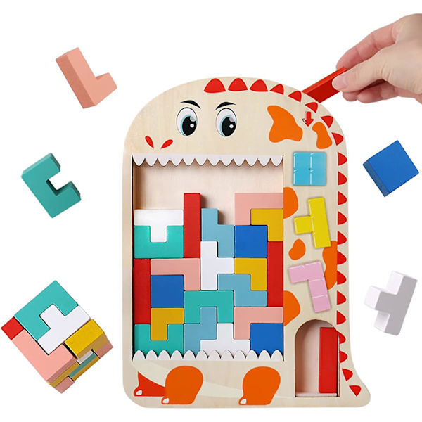 Träblockspussel för barn i åldrarna 4-8, Brain Teasers Toy Stam Leksak Brain Game