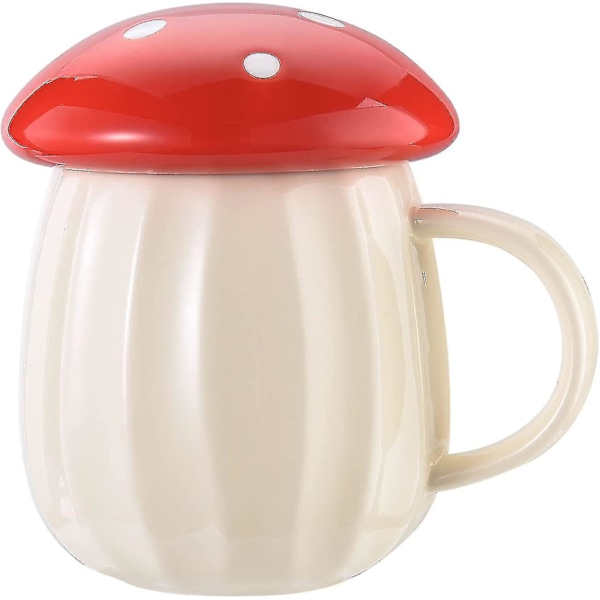1 st Mugg i Svampform, Söt Svampkopp, Keramisk Svampkopp med Lock, Söt Kaffe Mugg Kawaii Mjölkkopp Kreativ Alla Hjärtans Dag Födelsedagspresent Svamp Dec