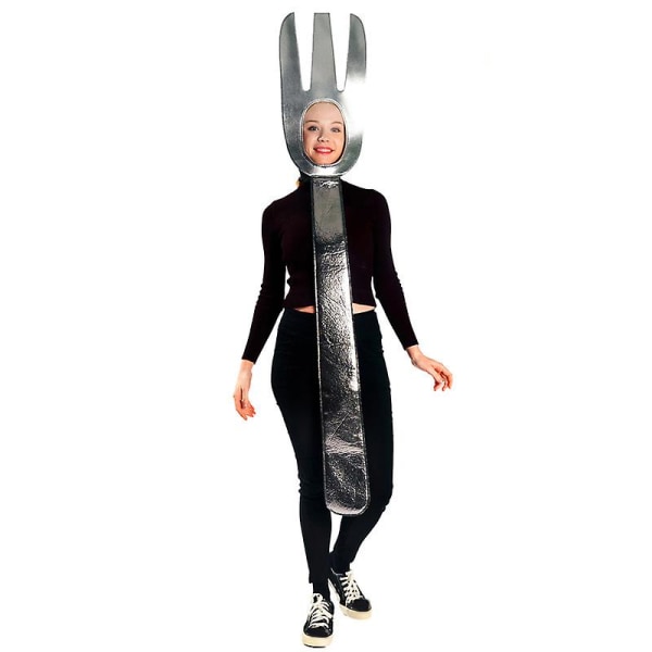 Unisex Vuxen Skedsoppa Gaffel Tunika Kostym Rolig Par Kök Redskap Dräkter Halloween Cosplay Vuxen Älskare Fest Overall Fork