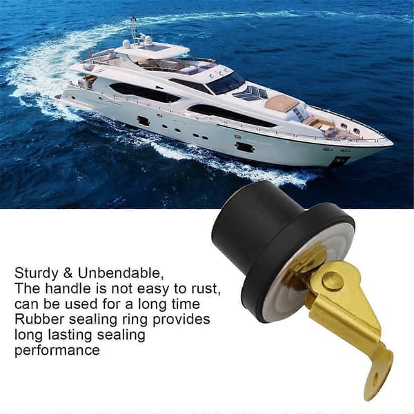 Marine afløbsplugger til både Snap Handle afløbsplugg til båd Messing båd afløbsplugg VVS-fittings (7/8 tommer) As Shown