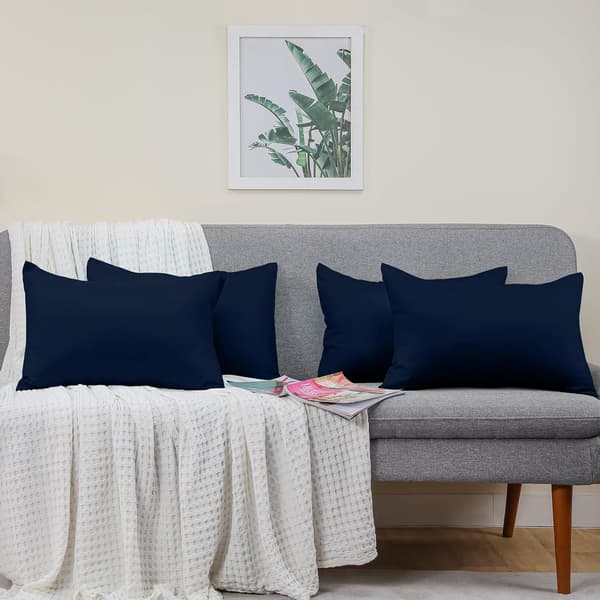 Pillowcase 4-pack - Standard size 50x75 cm - 100% brushed microfiber pillowcases with envelope closure - Wrinkle, fade and stain resistant pillowcases Navy blue